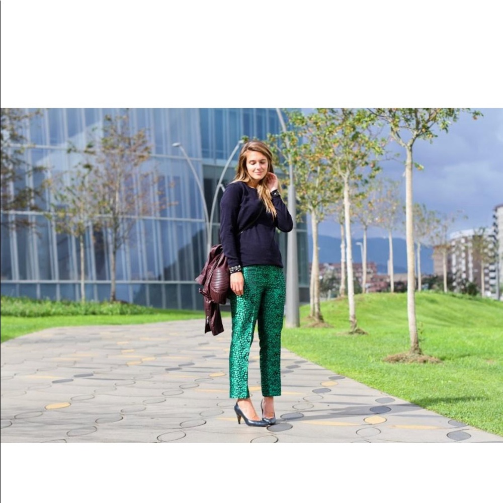 ASOS metallic green capris